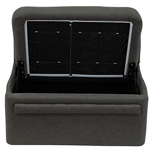 RecPro Charles 38" RV Dinette Booth with Storage | Cloth | Converts to Bed | RV Dining Room | RV Furniture (1 Booth, Fossil) - color: Fossil, size: 1 Booth