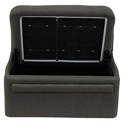 RecPro Charles 38" RV Dinette Booth with Storage | Cloth | Converts to Bed | RV Dining Room | RV Furniture (1 Booth, Fossil) - color: Fossil, size: 1 Booth