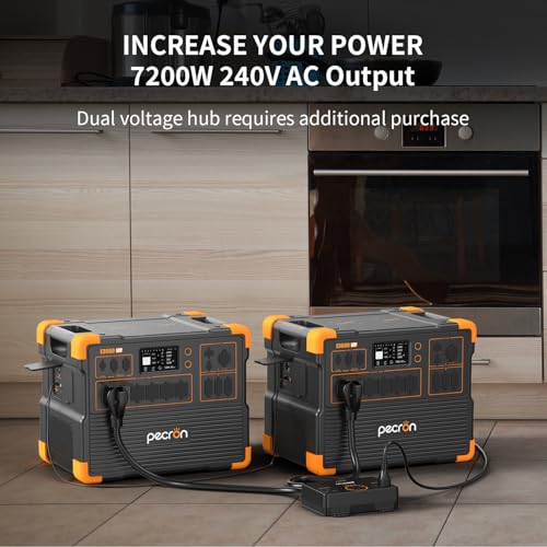 PECRON Portable Power Station 3072Wh E3600LFP with Trolley, 5x3600W AC Outlets Power Station, LiFePO4 Battery Backup Expanded to 18.43kWh, Solar Generator for Home Use, RV, Camping, CPAP, Emergency - style: E3600LFP+Trolley Kit