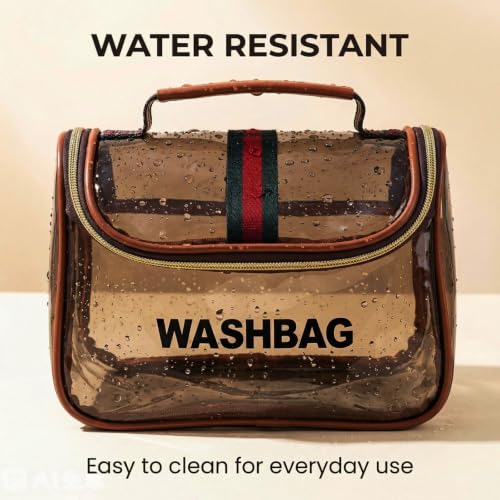 Retro Clear Makeup Bag Waterproof Large Capacity Zipper Travel Toiletry Organizer for Women - size: M3