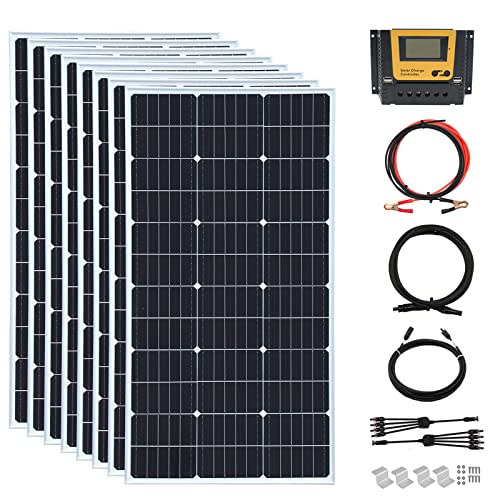800 Watt 24Volt Solar Panel Kit 8X100W Monocrystalline Module 50A Charge Controller for RV, Boats, Trailer, Camper,Off-Grid System (800W Solar Kit) - style: 800W solar kit