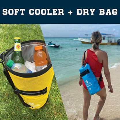 Enthusiast Gear Insulated Dry Bag Floating Cooler – 10L / 15L / 25L Roll Top, Leak Proof, Waterproof, Collapsible, with Padded Shoulder Strap - Perfect for Kayaking Fishing Beach - color: Green, size: 10 Liter