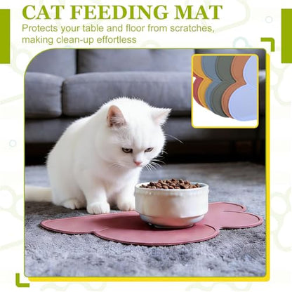 Silicone Pet Feeding Mat, Waterproof Dog Cat Food Bowl Placemat Tray Anti-Slip with Raised Edge Foldable Heat-Resistant (Beige, Cloud Shape), Intended for Cat Dog Water Bowl - color: Beige