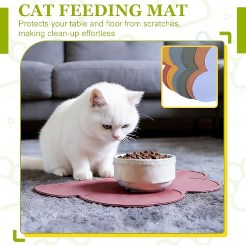 Silicone Pet Feeding Mat, Waterproof Dog Cat Food Bowl Placemat Tray Anti-Slip with Raised Edge Foldable Heat-Resistant (Orange, Cloud Shape), Intended for Cat Dog Water Bowl - color: Orange