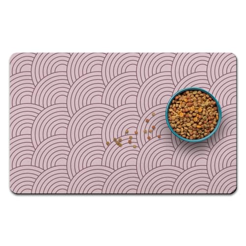 Dog Food Mat for Floors, Absorbent and Quick-Drying Pet Cat Food Mat,Anti-Fouling and Easy-to-Clean Pet Feeding Mat,Dog Bowl Mats for Messy Drinking Water Bowls.17x27inch Boho Style - color: 01-Pink, size: 17x27 inch