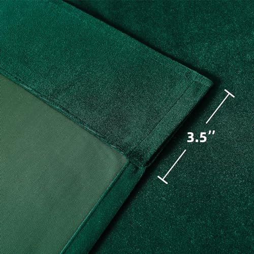 CUCRAF Dark Green Velvet Blackout Curtains 90 inches Long, Thermal Insulated, Noise Reducing Rod Pocket Luxury Drapes for Bedroom Living Room(52x90 inches, 2 Panels) - color: Dark Green, size: 52"W x 90"L (Pack of 2)