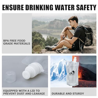 Ancable 33oz (1L) Collapsible Water Bottles, 3-Pack Reusable Travel Foldable Water Bottles for Hiking Camping Running Bike, BPA-Free Water Bottle - color: Clear x 3, size: 33 Ounces