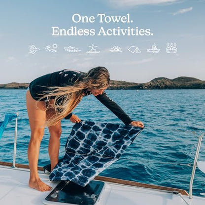 Nomadix Original Towel - Perfect for Beach, Pool, Travel, Camping, Yoga - Made with Recycled Materials - Super Absorbent - Sand Resistant- Aqua Blue - 72.5x30 - color: Agua Blue