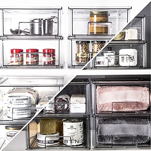 BINO | Stackable Storage Drawers, Large - Clear | THE CRATE COLLECTION | Storage Bins With Drawers | Bathroom Organizers | Under Sink Organizer | Vanity Cabinet Home Organization - size: Large