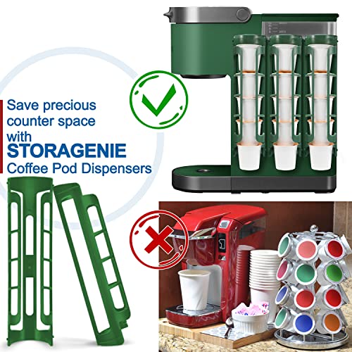 STORAGENIE Coffee Pod Holder for Keurig, Wall Mount Side Mount K Cup Storage, Perfect for Small Counters (3 Pack/ for 15 pods, EverGreen) - size: 3 Pack