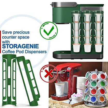 STORAGENIE Coffee Pod Holder for Keurig, Wall Mount Side Mount K Cup Storage, Perfect for Small Counters (3 Pack/ for 15 pods, EverGreen) - size: 3 Pack