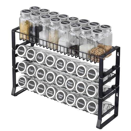 VEVOR Detachable Spice Rack Organizer for Cabinet, 4 Tie Stackable Seasoning Organizer, Spice Jars Kitchen Storage for Countertop Kitchen Pantry Cupboard, 15.8x10.7 in - size: 15.8x10.7 in
