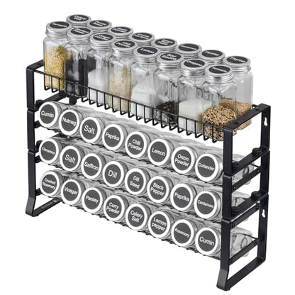 VEVOR Detachable Spice Rack Organizer for Cabinet, 4 Tie Stackable Seasoning Organizer, Spice Jars Kitchen Storage for Countertop Kitchen Pantry Cupboard, 15.8x10.7 in - size: 15.8x10.7 in