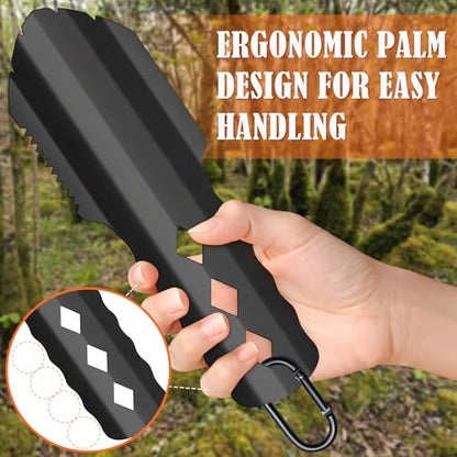 3-in-1 Ultralight Backpacking Trowel, Durable Aluminum Shovel & Potty Tool with Ergonomic Handle for Hiking & Survival（Black） - color: Black, size: size1