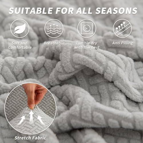 RV Dinette Cushion Covers, 2PCS Woven RV Couch Cover, Camper Cushion Covers, Camper-rv Sofa Cover for Couch, Bench Seat & Dinette Booth Cushions(Light Grey,[39.4" to 49.2"]×[19.7" to 25.6"]) - color: Woven/Light Grey/2pcs