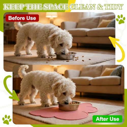 Silicone Pet Feeding Mat, Waterproof Dog Cat Food Bowl Placemat Tray Anti-Slip with Raised Edge Foldable Heat-Resistant (Orange, Cloud Shape), Intended for Cat Dog Water Bowl - color: Orange