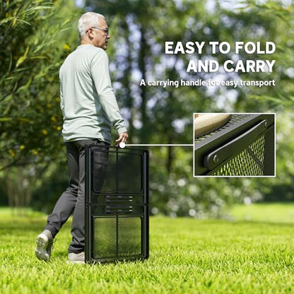 Outsunny Folding Grill Table, 4.5 ft Portable Camping Table with 2 Wing Panels, Height Adjustable Metal Outdoor Table with Mesh Desktop for Picnic, Beach, BBQ, Party, Black
