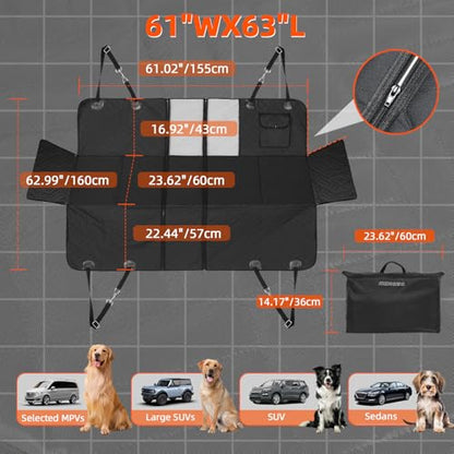 MIROZO Back Seat Extender for Dogs,Dog Car Seat Covers,600D Heavy Duty Seat Cover for Dogs,Scratch Proof Nonslip Durable Soft Back Seat Covers for Cars Trucks and SUVs,5 fold Boar Bottom - size: 5-fold For Full Size Truck / Full Size SUV