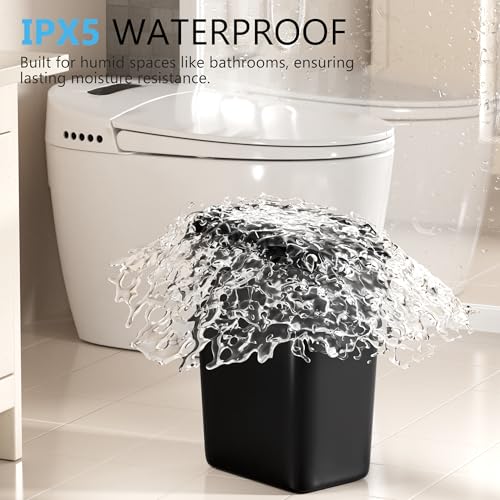 jinligogo 3Pack Bathroom Small Trash Can with Lid, 2.6 Gallon Touchless Automatic Garbage Can Slim Waterproof Motion Sensor Smart Trash Bin for Bedroom, Office, Living Room-Black - color: Black