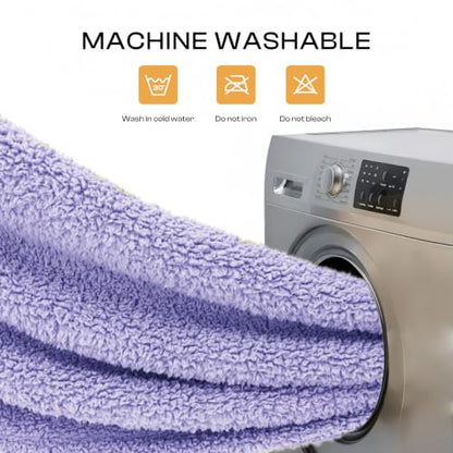 1 Pack 3 Calming Blankets Fluffy Premium Fleece Pet Blanket Soft Sherpa Throw for Dog Puppy Cat Purple Large (41" x31") - color: Purple, size: Large (Pack of 3)