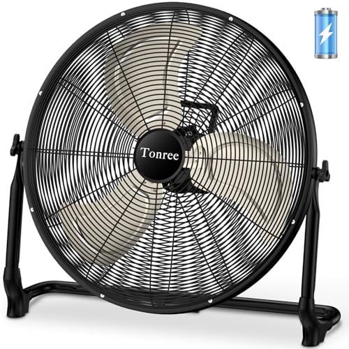 20" Large Battery Fan, Portable Battery Operated Floor Fan, Rechargeable Battery Powered Wireless Camping Fan, Waterproof, Hi-airflow, Cordless, for Home Outdoor Garage Gym Patio Travel RV - color: 20" Fan