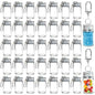 36 Pack 7ml Mini Glass Bottles with Aluminum Lids and Keychains, Tiny Wishing Jars for DIY Crafts, Wedding Favors, Home Decoration & Travel Gifts - size: 7ml-36Pcs