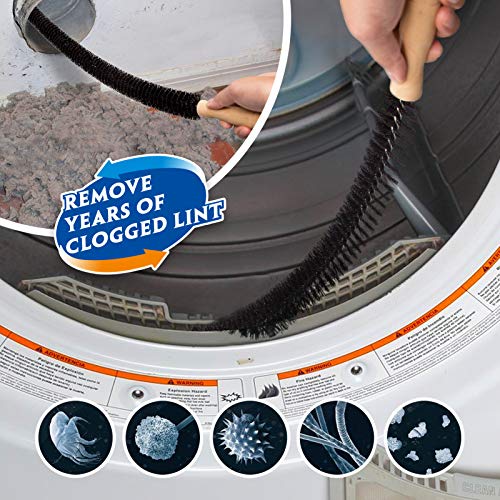 Holikme 2 Pieces Dryer Vent Cleaner Kit, Dryer Lint Vacuum Attachment and Flexible Dryer Lint Brush, Dryer Vent Vacuum Hose Attachment,Dark Blue - color: Dark Blue