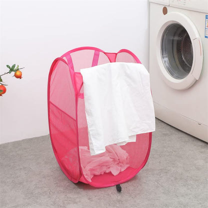 4Pcs Pop Up Laundry Hamper – Large 70L Collapsible Mesh Basket for Home, College Dorm & Apartment, Foldable Lightweight Hamper with Handles & Side Pocket (3 Black + 1 Pink) - color: 3 Black with 1 Pink