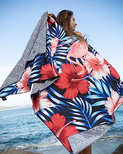 Quick Dry Towel Extra Large 78x35 Inch - Microfiber Beach Towel - Perfect for Beach, Travel, Swimming, Pool, Yoga, Hiking, Camping - Lightweight, Fast Drying, Compact for Adults (Flamingo) - color: Flamingo, style: Extra Large 78x35"