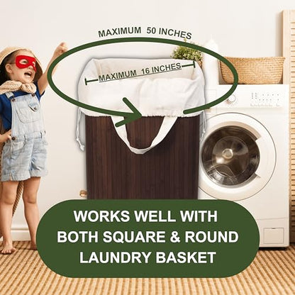 Canvas Laundry Bags - Extra Large, Heavy Duty, 100% Cotton Laundry Bag with Straps, Handles, and Drawstring - College Dorm Laundry Bag in XL Size - Washable, Foldable Laundry Basket Liner (2 Pack)