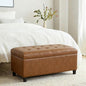 Joveco Rectangular Lift Top Storage Ottoman Bench, Faux Leather Storage Bench for Living Room Entryway Bedroom, Ochre Yellow - color: Ochre Yellow