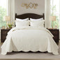 HoneiLife Oversized Queen Bedspreads 110x106- Queen Size Quilt Bedding Sets 3-Piece, Reversible Coverlets Lightweight Bedlinen Set for All Season Use-Beige - color: Beige, size: Oversized Queen-110"x106"