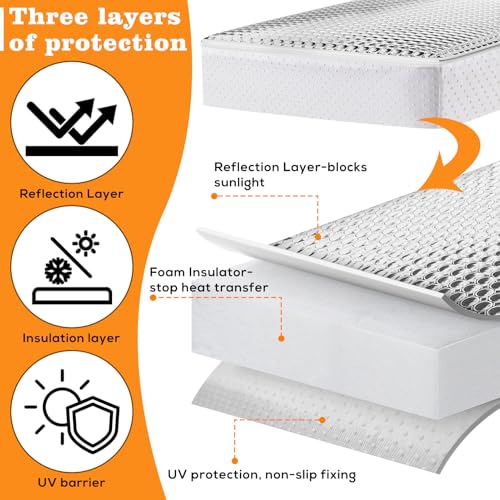YUNVI RV Skylight Insulator 14x22x2.8,RV Vent Cover and Skylight Shade,Waterproof RV Vent Insulator Sunroof Pillow for Inside Camper Shower
