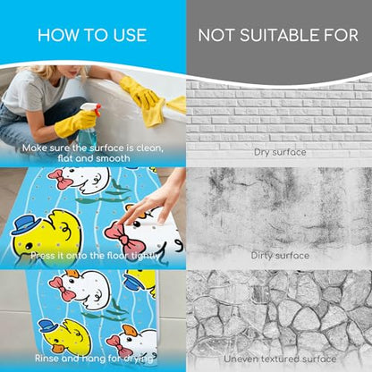 Baby Bath Mat for Tub, Non Slip Kids Bath Shower Mat, 40 X 16 Inch Large Bathtub Mat with Drain Holes and Suction Cups for Toddlers, Machine Washable and Waterproof (Duck) - color: Duck