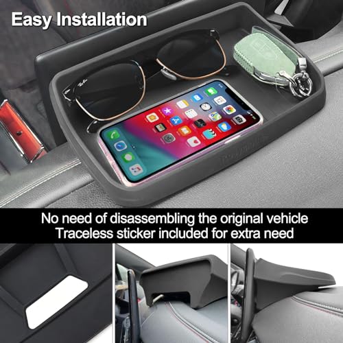 Silicone Center Console Dash Tray Organizer Compatible with Audi A4L/A4/S4/S5 2020-2024, Q5L/Q5L Sportback 2021-2024, for VW ID.4 2021-2023 Tesla Model 3 & Y, Dashboard Storage Box Organizer