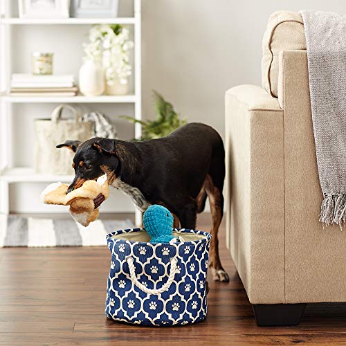 Bone Dry Pet Storage Collection Lattice Paw Print, Nautical Blue, Small Round - color: Nautical Blue, size: Small Round