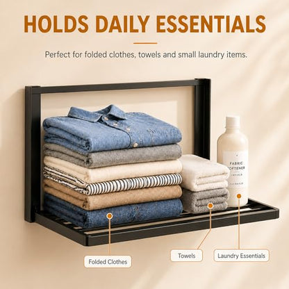 Magnetic Shelves for Washing Machine, No-Drill Magnetic Laundry Organizer Shelf for Washer Dryer and Small Spaces, Foldable Space-Saving Side Storage Rack for Laundry, Bathroom, Kitchen & RV