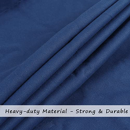 Cotton Canvas Laundry Bag with Handles & Drawstring Straps, Heavy Duty Extra Large Laundry Bags for Laundromat and Household, 25.5x34 Inch, Navy Blue - color: Navy Blue
