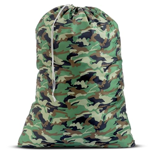Handy Laundry XL Laundry Bag – Heavy Duty Nylon, 30" x 40", Large Capacity, Locking Drawstring Closure, Machine Washable, Durable Dirty Clothes Bag for Travel, Dorm, College, Storage – Camouflage - color: Camouflage, size: 30" x 40"