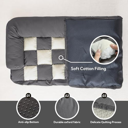 Soulbond Dog Bed for Car Back Seat, Soft Backseat Dog Bed Hammock, Non-Slip Pet Car Seat Cover for Back Seat, Pet Travel Bench Sofa for Cars/Small SUVs/Sedan, Dark Gray