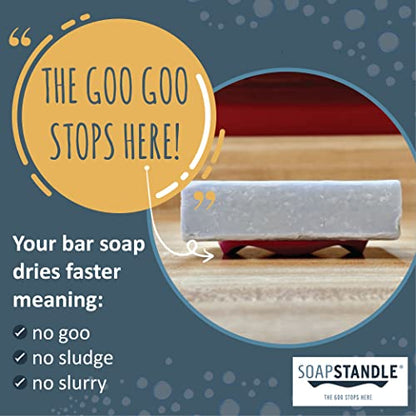 SoapStandle Bar Soap Gripper | No Goo or Mess Soap Holder for Bath and Showers | Non Slip Quick Dry Bar Soap Holder | Bathroom Accessories, Pink - 2-Pack - color: Pink