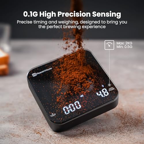 Maestri House S2 Espresso Coffee Scale with Timer, USB-C Rechargeable 2kg/0.1g Precision Shot Scale, Digital Scale for Espresso Brewing(Black) - color: Black