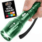 GORILLA GRIP Powerful LED Tactical Flashlight, 750 FT High Lumens 5 Adjustable Modes, Water Resistant, Ultra Bright Zoom Flashlights, Small Mini Flash Light, Camping, Night Dog Walking, Green - color: Hunter Green