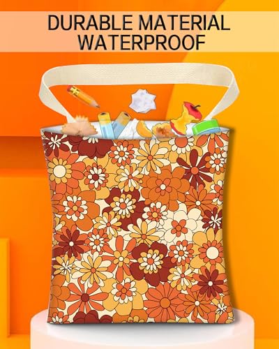Car Trash Can, Durable Hanging Car Trash Garbage Bag, Cute Automotive Garbage Cans Organizer, Boho Orange Flowers - color: Boho Orange Flowers