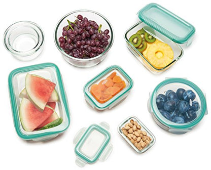 OXO Glass Food Storage Container, Rectangle, 1.6 Cup | Smart Seal | Leakproof | Pack of 2 - size: 1.6 Cup (Pack of 2), style: Glass