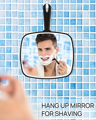 OMIRO Hand Mirror, Extra Large Black Handheld Mirror with Handle, 9" W x 12.4" L (Pack of 3) - size: 12.4"L x 9"W - Pack of 3