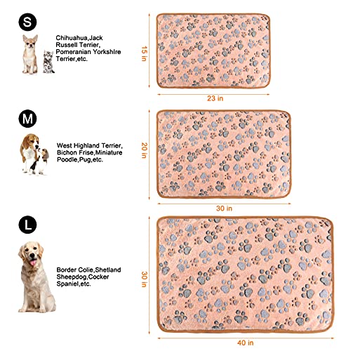 MIWOPET 3 Pack Cat and Dog Blanket Soft & Warm Fleece Flannel Sleep Mat, Great Pet Throw for Puppy, Kitten,Cats,Small, Medium & Large Dogs (Medium 30" x 20") - color: Brown/Pink/White, size: Medium (30"*20")