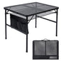 JOUYEK Folding Grill Table, 3x2 FT Portable Camping Table, Height Adjustable Metal Tables with Mesh Desktop and Mesh Bag, Outdoor Furniture for Camping, Picnic, Beach and BBQ, Black - style: 3x2 FT