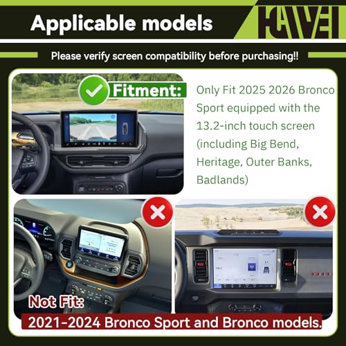 HGWEI Dash Storage Tray Compatible with 2025 2026 Ford Bronco Sport Interior Accessories, Center Console Dashboard Organizer Behind Screen 13.2" Display Mount Holder (Not for 2021-2024 Models)
