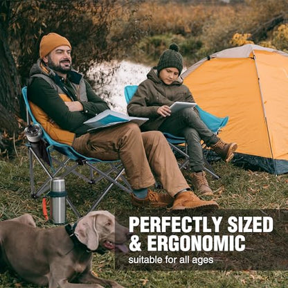 VILLEY Camping Chair, Folding Outdoor Chair with Carry Bag | Lightweight Portable Chair for Hiking, Fishing, Travel, Beach, Sports and Outdoor Activities with Easy Carry Storage Bag